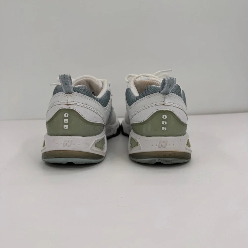 New Balance 855 Women's 8 Roll Bar White Blue Leather Walking Shoes - Picture 10 of 13